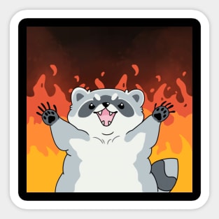 Raccoon Arson Sticker